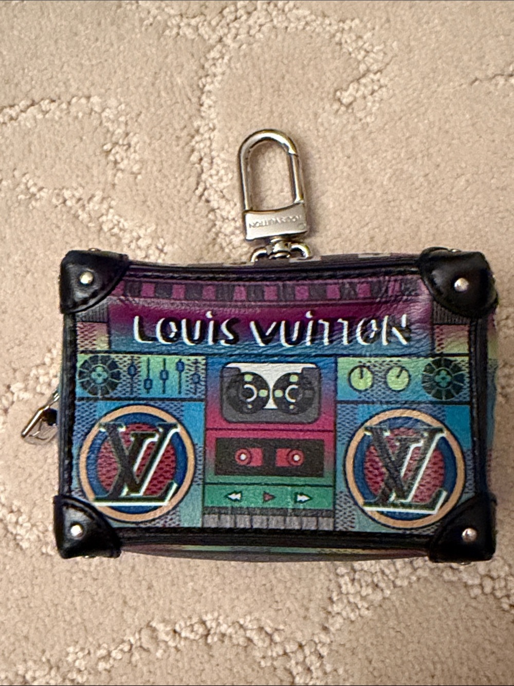 RARE COLLECTIBLE Louis Vuitton Purple and Blue bag charm Pouch gently used